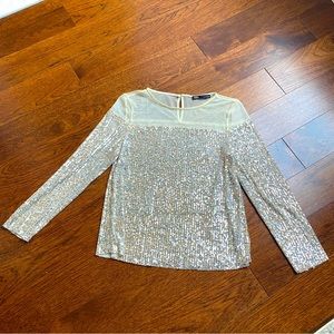 Zara sequin, mesh top